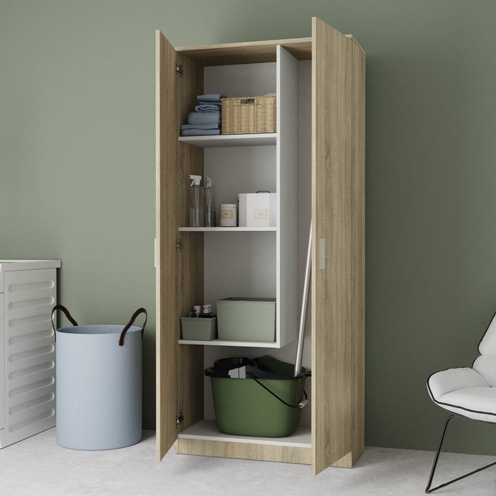 MUEBLES PITARCH Multipurpose Closet Broom Cabinet Cambrian Oak