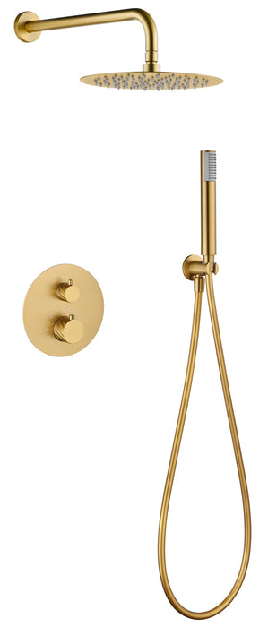 IMEX GTB063/OC BLESS-PALAU Conjunto Grifo Empotrado Termostático Oro Cepillado