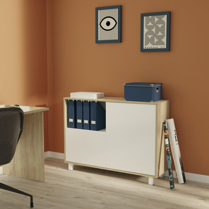 MUEBLES PITARCH Aparador Tibet Roble Cambrian/Blanco