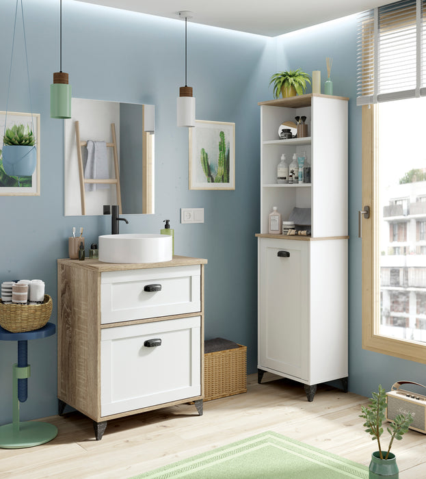 PITARCH FURNITURE Toscana 60 Sink Cabinet Cambrian Oak/White