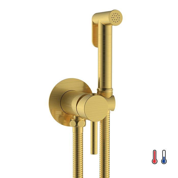 OXEN 159644 Hidroescobilla Wc Agua Fria Y Caliente Oro Cepillado Latón