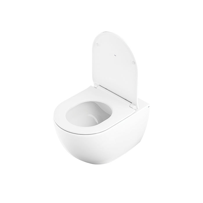 OLI LAKE-OLI120 PLUS Rimless Wall-Mounted Toilet Pack with White Push Button