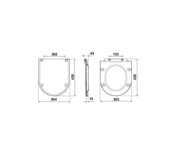 OLI LAKE-OLI120 PLUS Rimless Wall-Mounted Toilet Pack with White Push Button