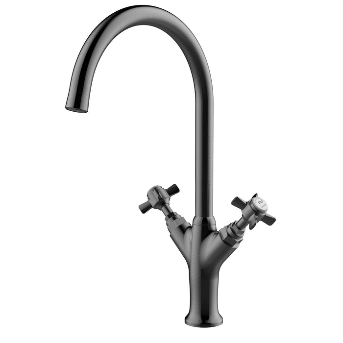 CLEVER 61904 ALPINA Two-Handle Sink Tap Brushed Gunmetal Color