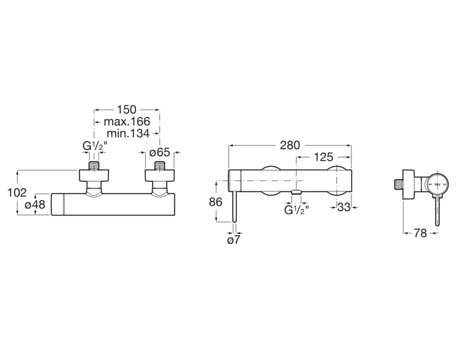 ROCA A5A213FC00 NU Grifo Monomando Ducha Maneta Pin Cromo