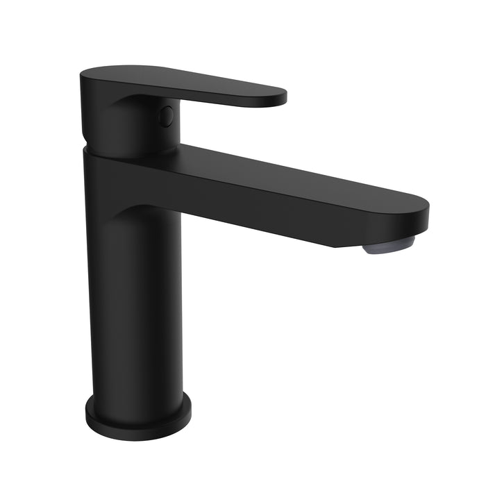 CLEVER 62073 ROCKET Single Handle Basin Faucet 110mm 5l/min with Drain Valve Quick-Clac Synthetic Matte Black Cold Opening