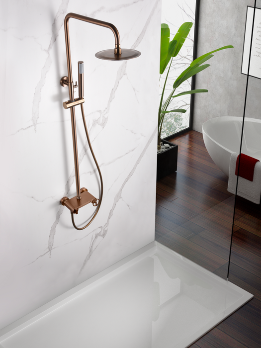 IMEX BDC033/ORC OLIMPO Single-Handle Faucet Large Telescopic Shower Telescopic Rose Gold Color