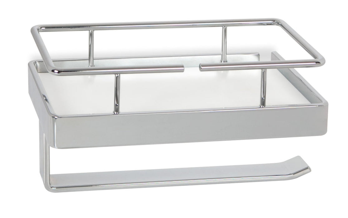 BELTRAN 11507 TURIN Portarrollo Doble Con Defensa Cromo/Blanco