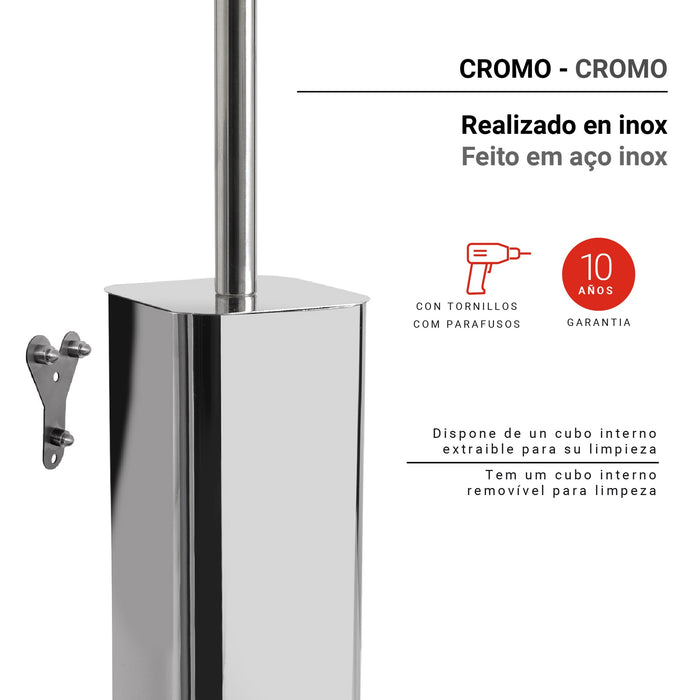 GEDY 13340313000 JACK Escobillero de pared cromo