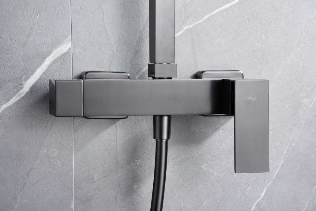 IMEX BDP048/BGM PISA Conjunto Ducha Monomando Black Gun Metal