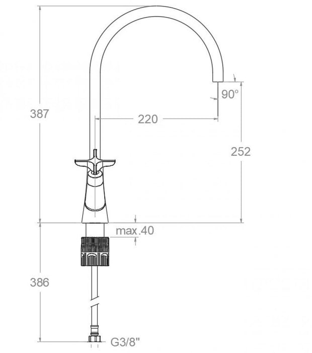 RAMONSOLER 910601 ADAGIO Grifo Bimando de Fregadero Caño Giratorio 220mm Cromo