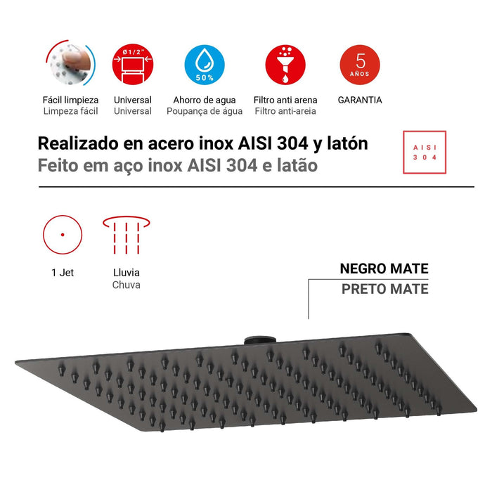 GEDY GYSH1031560 TECH 15 Rociador Negro Mate