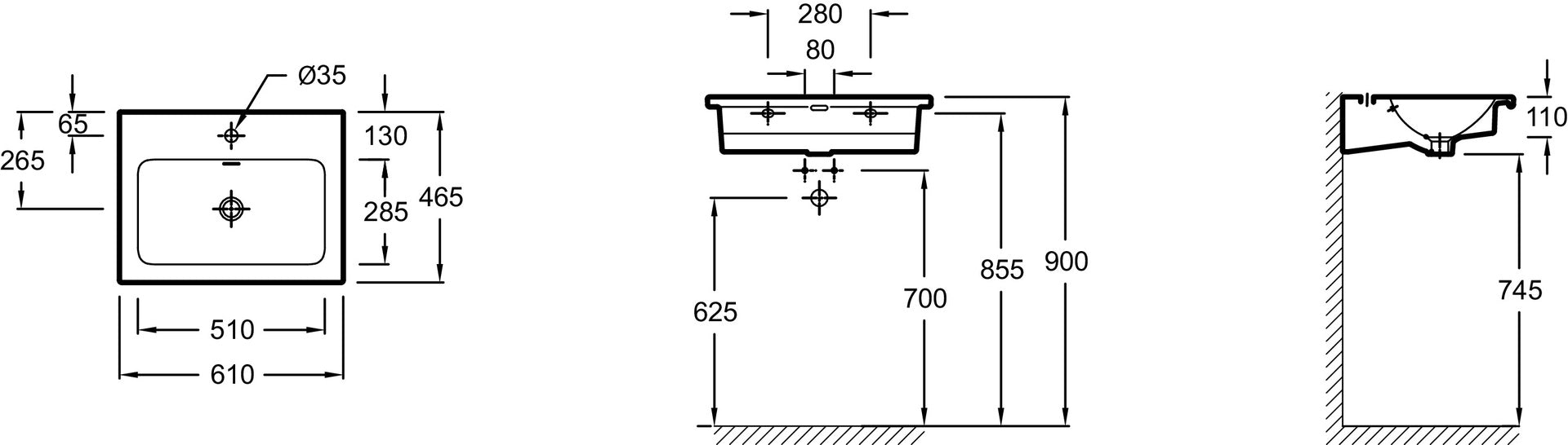 JACOB DELAFON EXAF112-00 FOREFRONT Lavabo 60cm