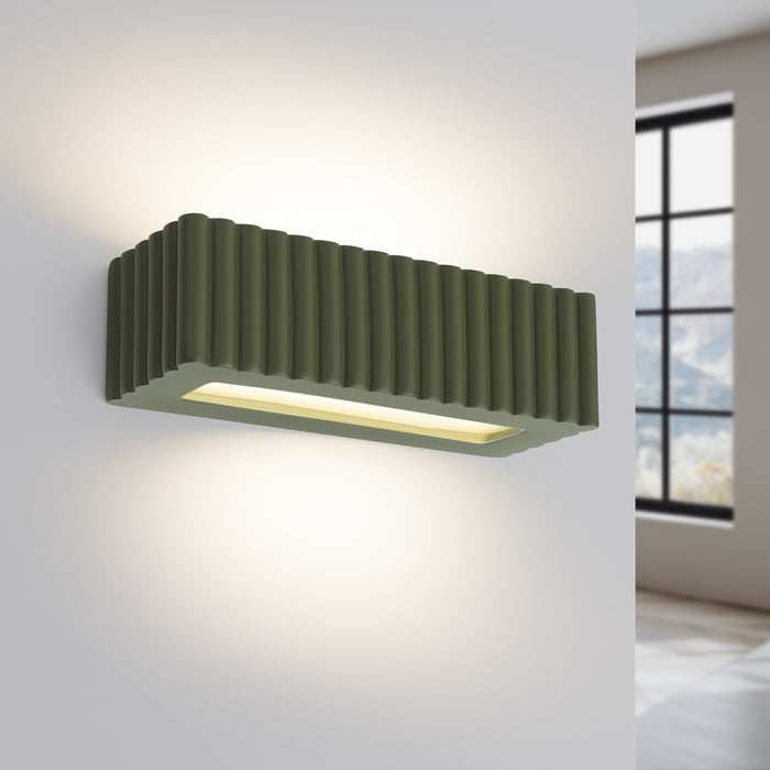 SOLLUX SL.1888 Aplique de cerámica RIGATA verde oliva verde oliva