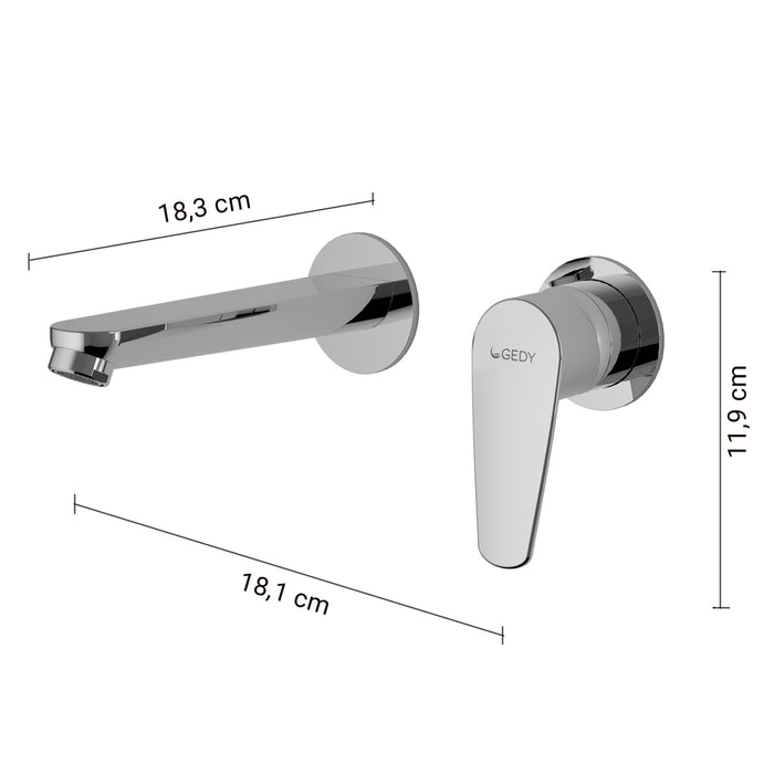 GEDY MXCO0713000 COMO Grifo de pared para lavabo cromo
