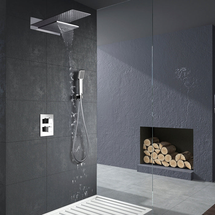 IMEX GTR049 RODAS Conjunto de Ducha Empotrado Termostático Cromo