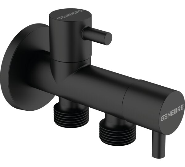 GENEBRE 3113 05 41 Válvula De Escuadra Doble 1/2"-1/2" Negro