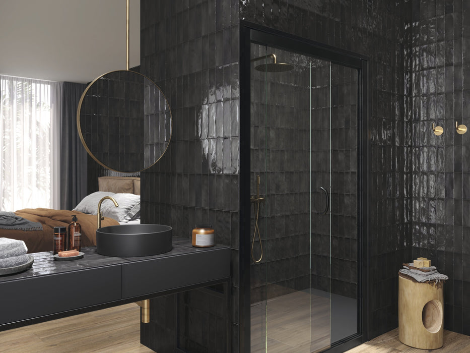 CARMEN A039210 SEVILLE BLACK 6,5x20 Azulejo Esmaltado