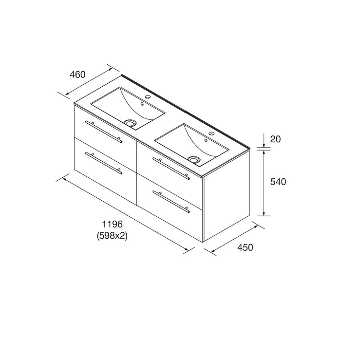 SALGAR SILANE Mueble 120 Con Lavabo Roble África