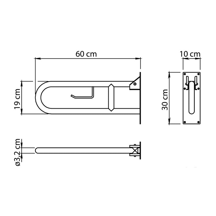 GEDY 56571400000 SNUG Matte Black Handrails