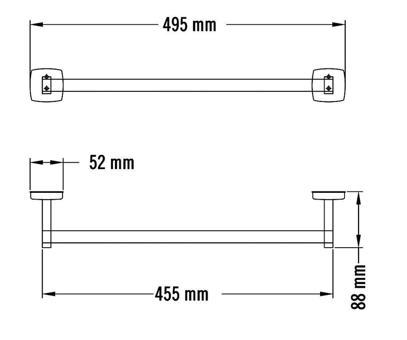 MEDICLINICS AI0184CS Matte Steel Towel Rack