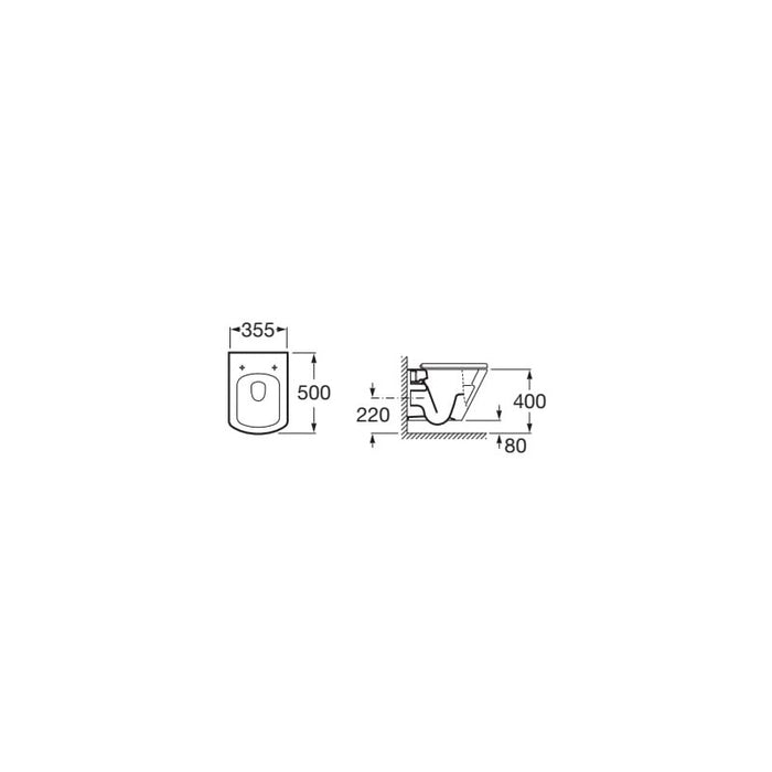 ROCA A346627000 HALL Taza Suspendida Blanca