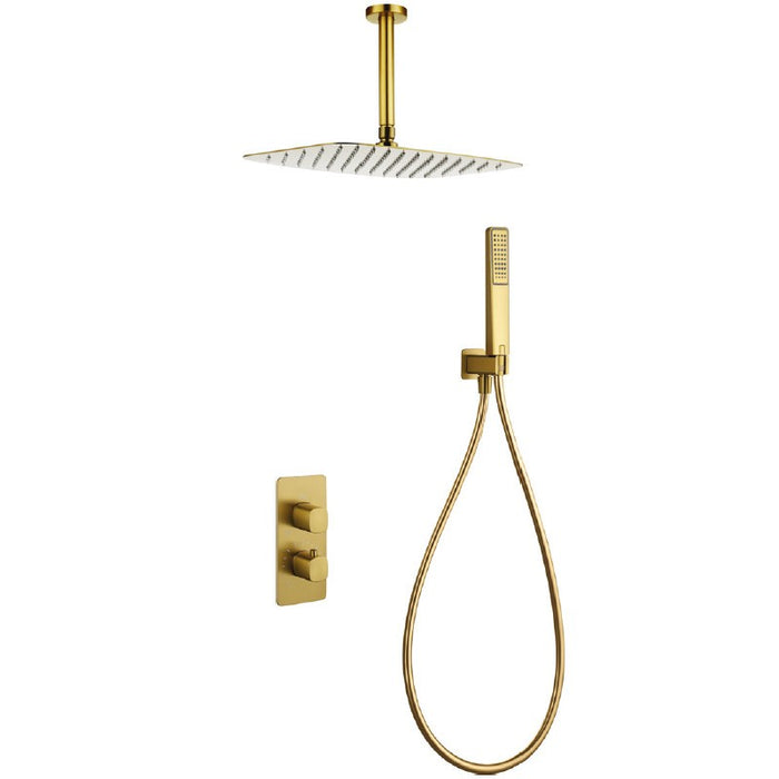 IMEX GTA068/OC TOSCANA-AREZZO Termostatico Conjunto Empotrado Oro Cepillado