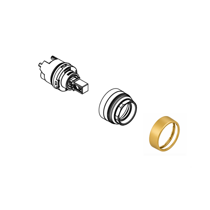 TRES 29919512OM Conjunto Cartucho+Embellecedor Oro Mate 24K