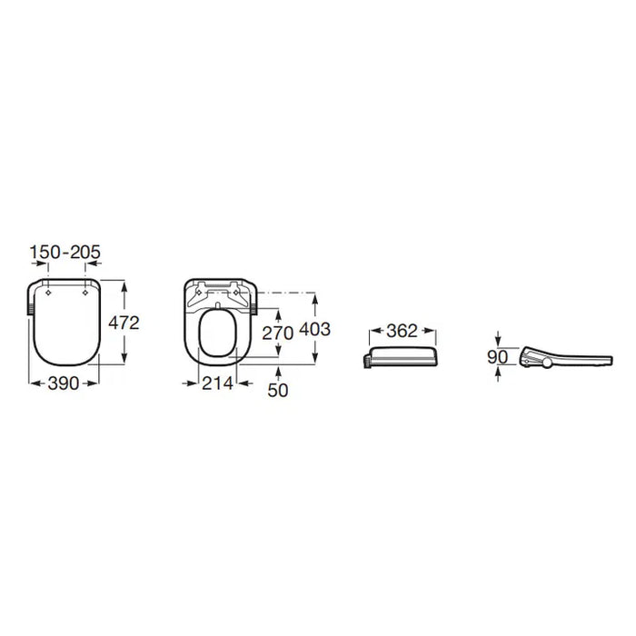 ROCA A804057021 MULTICLEAN M4 Square Compact Tapa Asiento multifunción