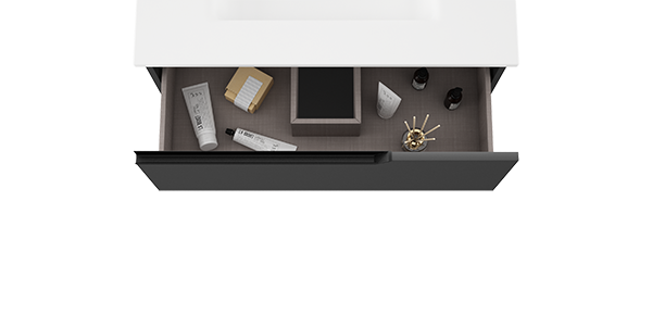 VISOBATH ELEVEN Bathroom Cabinet with Wall Hung Sink Ash