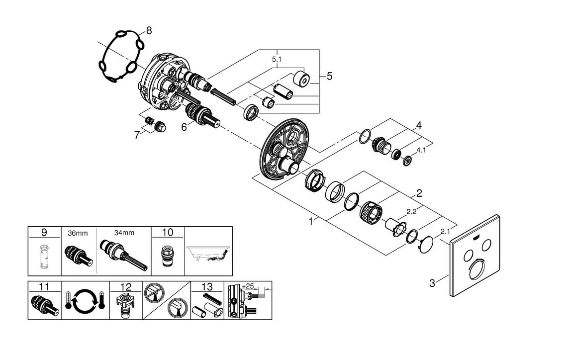 GROHE 24 170 GL1 ESSENCE Monomando de lavabo 1/2" tamaño XL oro brillo