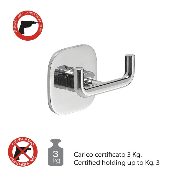 GEDY TE261300101 TEIDE Percha Doble Cromo