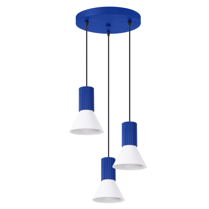 SOLLUX SL.1875 Lámpara colgante ESTRIA 3P blanco/ultramarino blanco/ultramar
