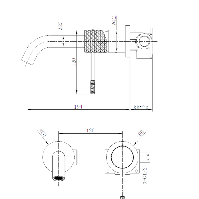 IMEX GLG053/NQ GENOVA-PIAMONTE Monomando Lavabo Empotrado Niquel