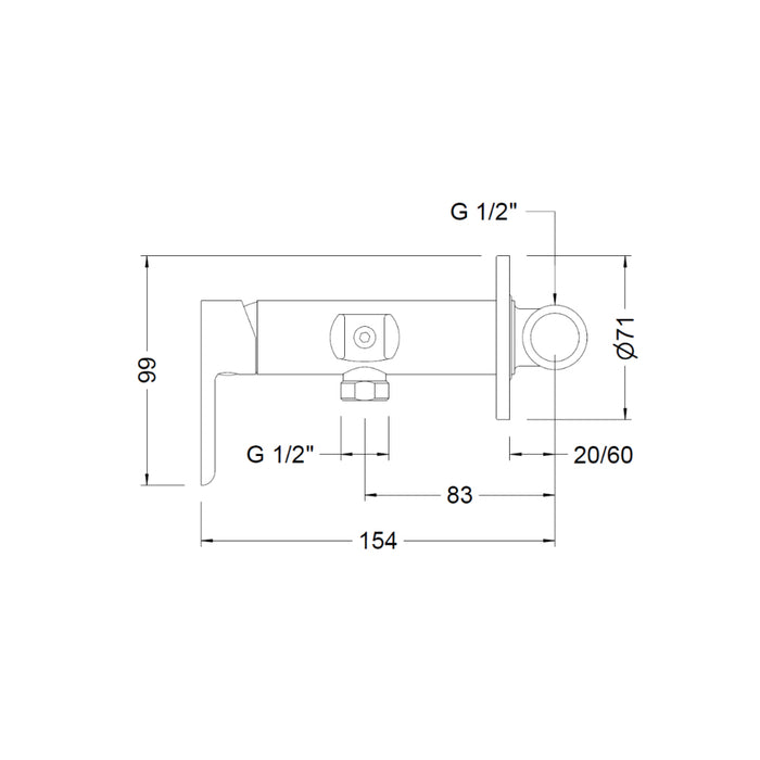 GENEBRE 65144 19 41 67 Grifo Monomando Inodoro con Soporte Negro Mate