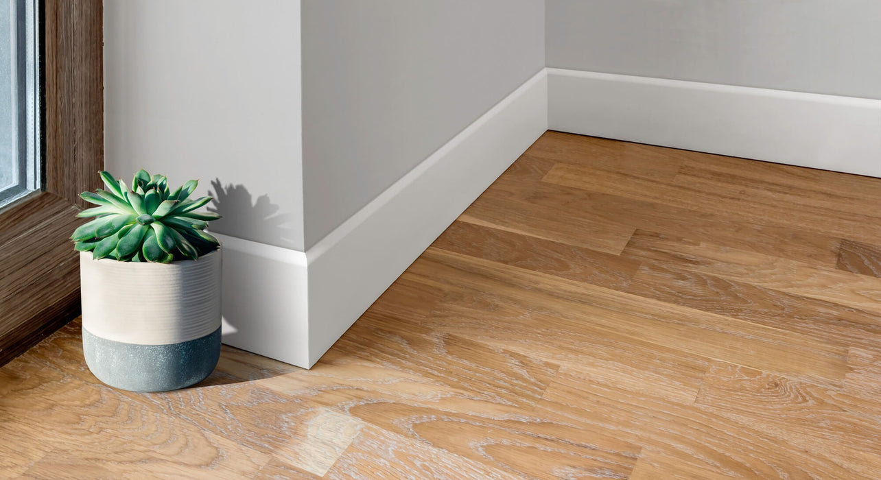 RIBESALBES White Matte Baseboard 8x60 White Paste