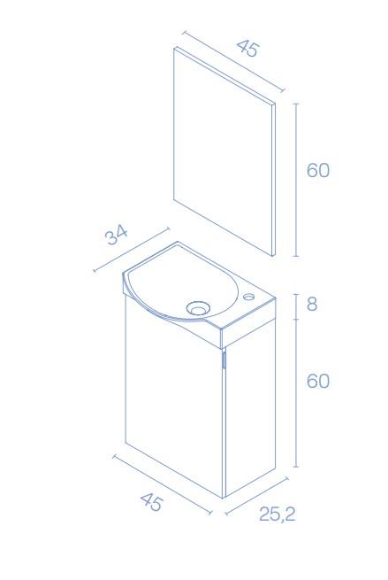 AMIZUVA 127022 MIKA Conjunto Mueble Mini Nogal Arenado