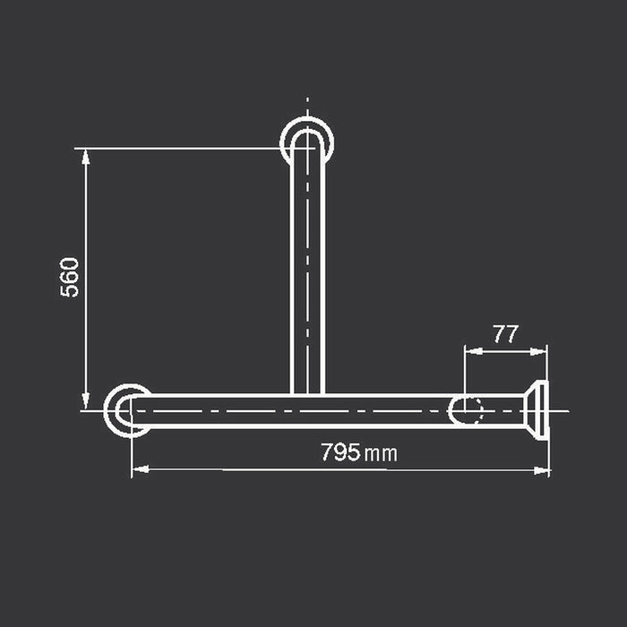 PRESTO 88165_RAL Barra de apoyo bañera horizontal inox RAL