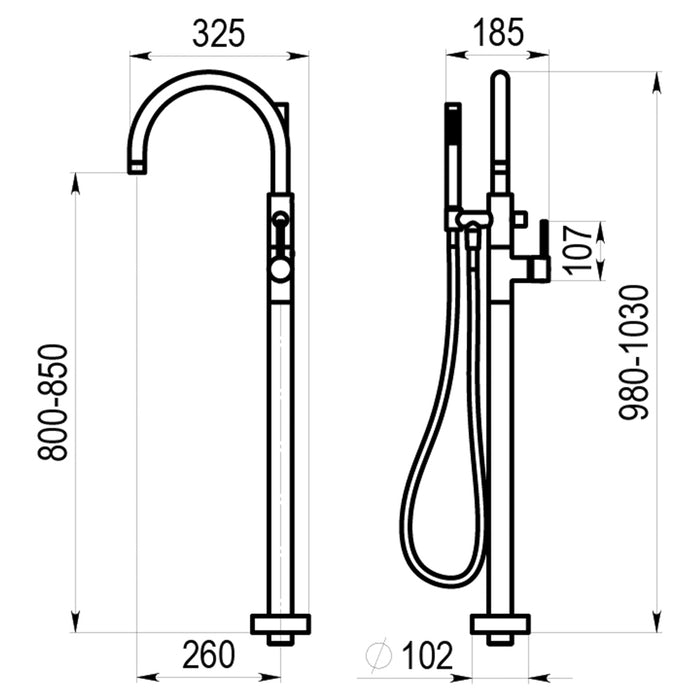 PRESTO 8631100 Theo grupo baño-ducha pie Cromo