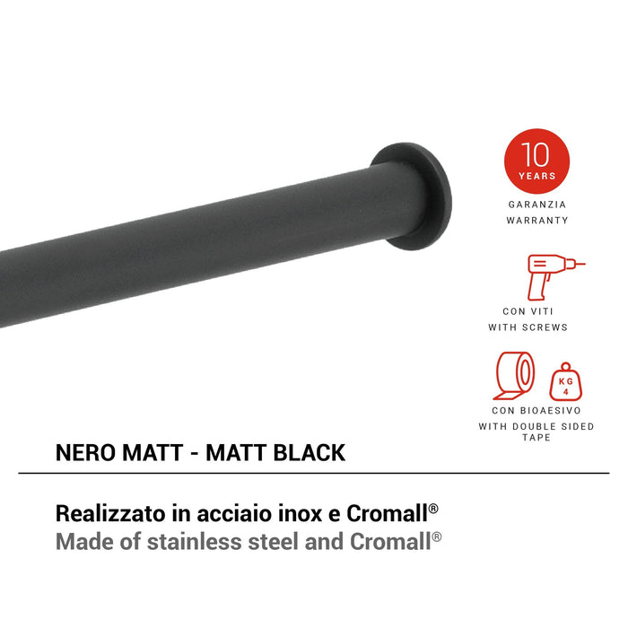 GEDY TO241400100 TONGA Portarrollo Negro Mate