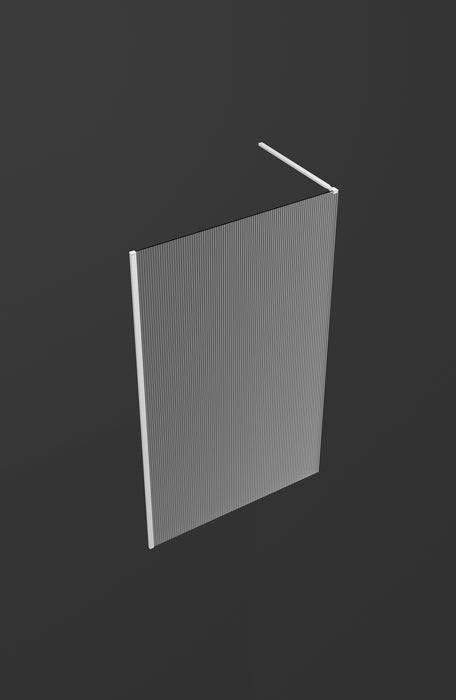 SB_X SCREEN WAVES Mampara Fijo Ducha 8 MM Blanco Mate Vidrio Acanalado