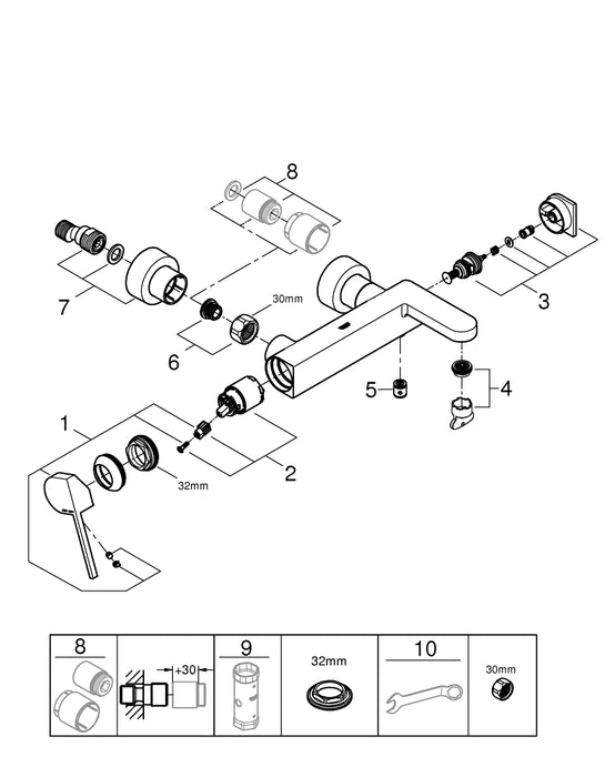 GROHE 24 178 GN1 ESSENCE Monomando de bidé 1/2" tamaño S oro cepillado
