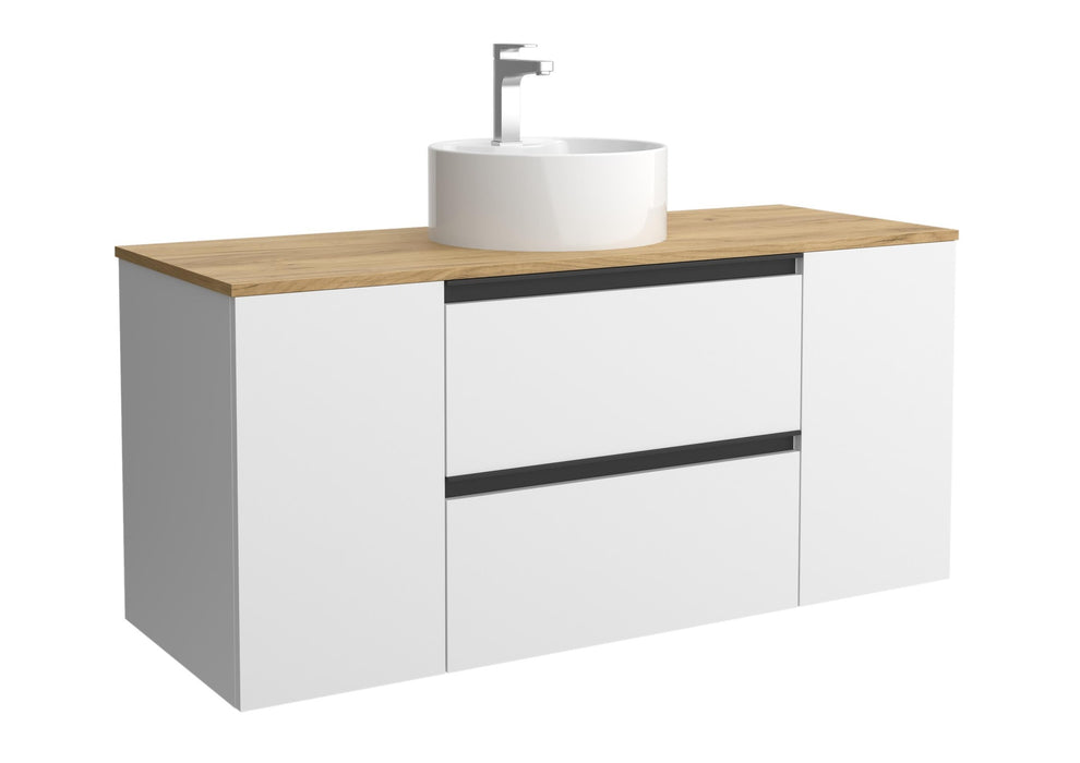 SALGAR 116073 BEQUIA PLUS METAL Mueble de Baño 1 poza Porcelana 120cm Blanco Mate