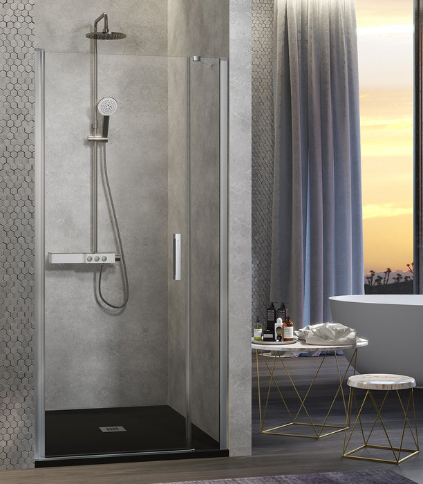 KASSANDRA NARDI NA502 Mampara Ducha Abatible 1P+1F Plata Brillo Transparente