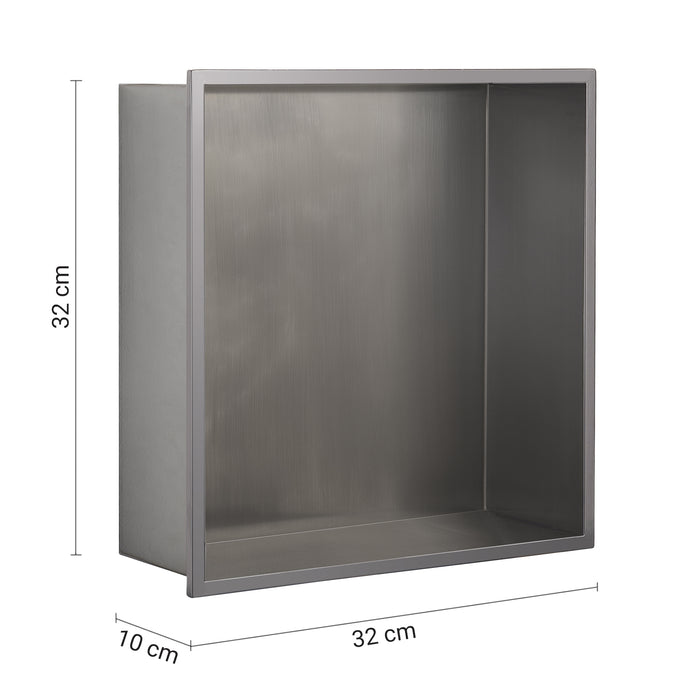 GEDY 24913800000 GUEST Hornacina 30 cm empotrada pared-ducha cuadrado cepillado