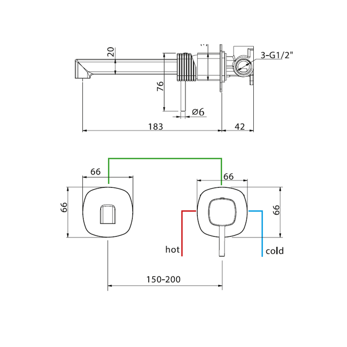 IMEX GLF065/NQ FIRENZE-SASSARI Monomando Lavabo Empotrado Niquel