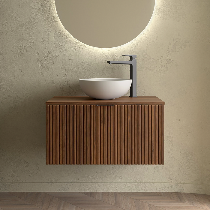 SALGAR BIBA Mueble de Baño con Tapa Encimera 1 Cajón Contenedor Color Nogal Maya