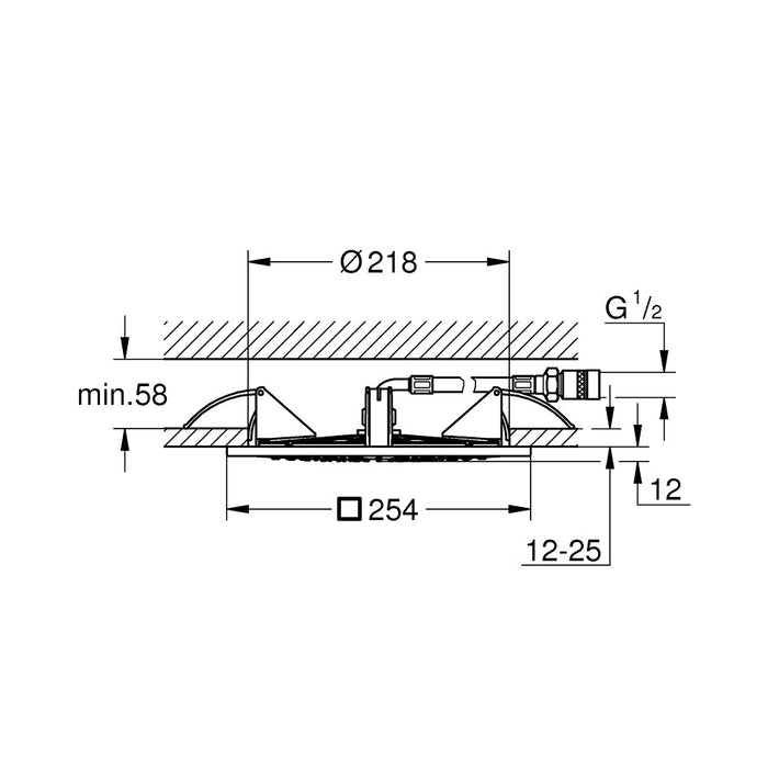 GROHE 26 874 000 RAINSHOWER AQUA 10 Ceiling Shower Head 1 Jet Chrome