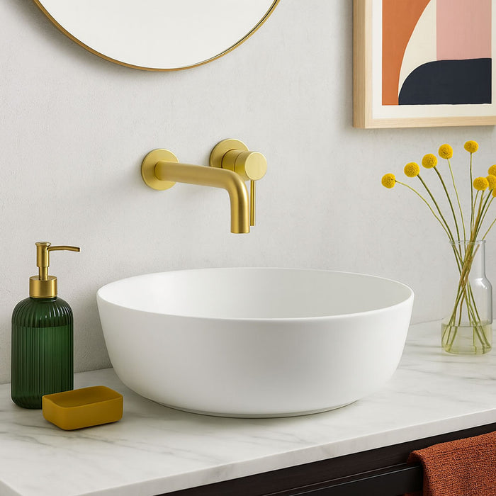 OXEN 157954 Grifo Empotrado De Lavabo Monomando Oro Cepillado Latón