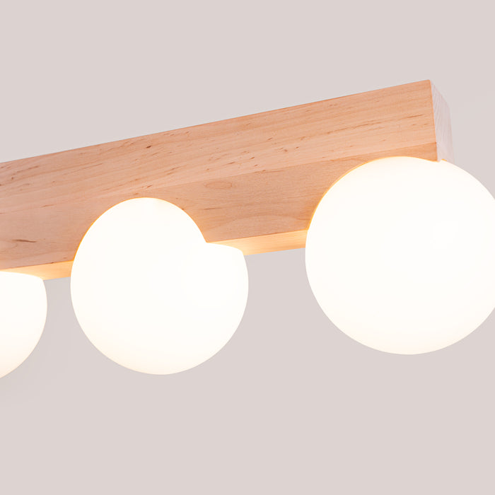 SOLLUX SL.1685 Lámpara de techo BULBO 4 madera natural madera natural/blanco